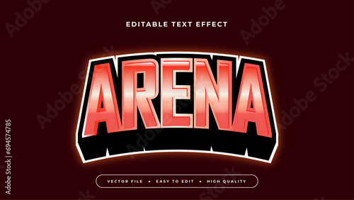 Red white and black arena 3d editable text effect - font style
