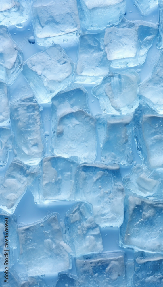 ice on blue