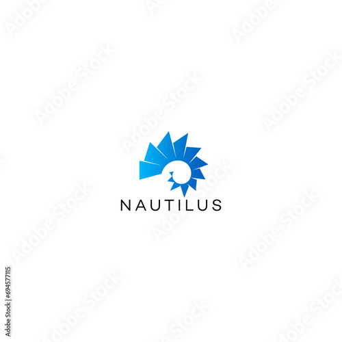 Nautilus wild animal logo design timeless emblem brand identity logotype abstract minimalist monogram typography vector editable