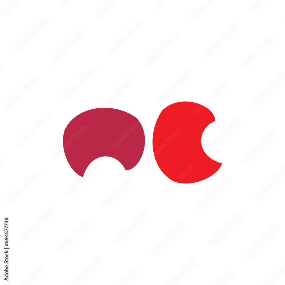 Abstract letter n c logo design typography vector Abstract letter n c logo design typography vector