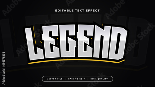 Black yellow and white legend 3d editable text effect - font style