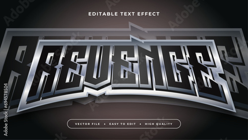 Silver and black revenge 3d editable text effect - font style
