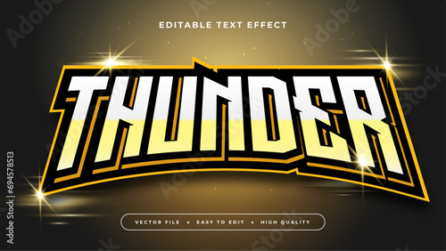 Brown white and yellow thunder 3d editable text effect - font style