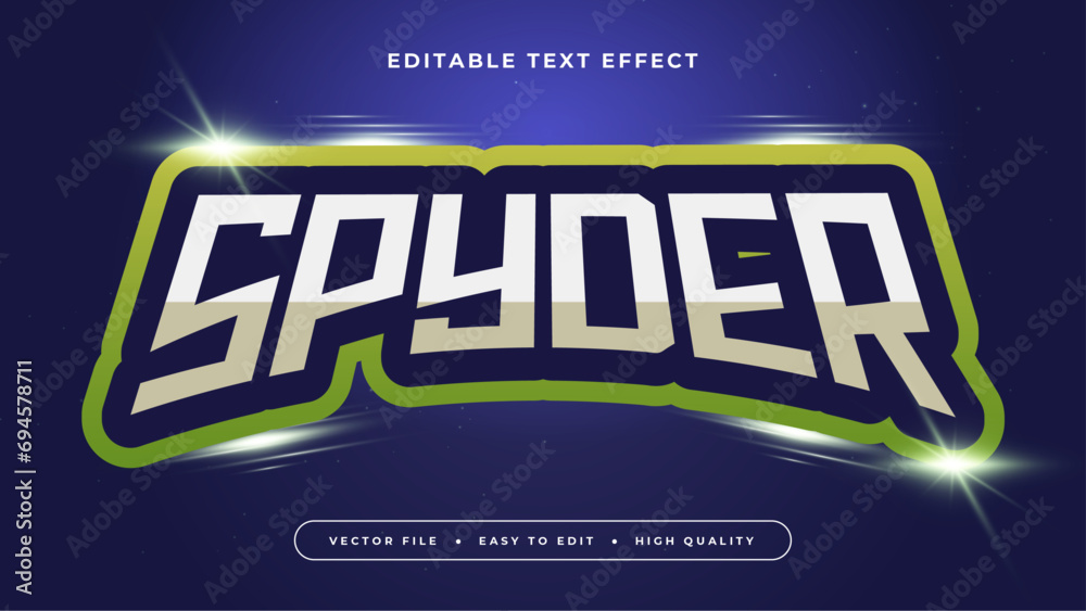 Blue white and green spyder 3d editable text effect - font style