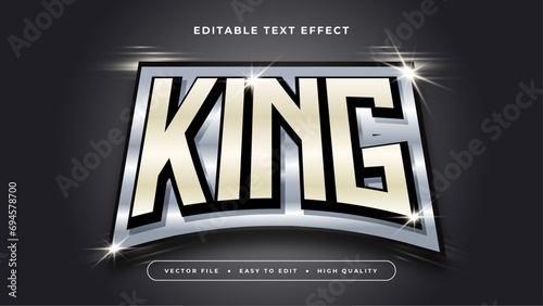 Black silver and gold king 3d editable text effect - font style
