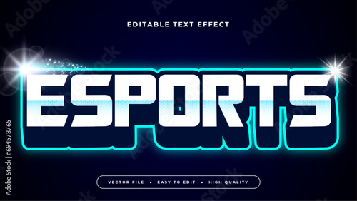 Blue white and green esports 3d editable text effect - font style