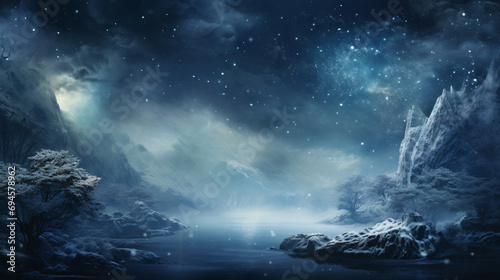 Astral Serenity Realistic Abstract Nature Wallpaper with Ethereal Snow Beauty. Generative AI