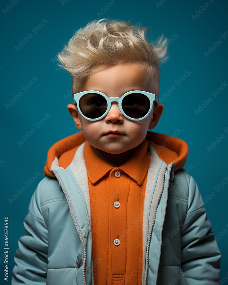 Child Model in Hipster Glasses and Jackets Child Model in Hipster Glasses and Jackets