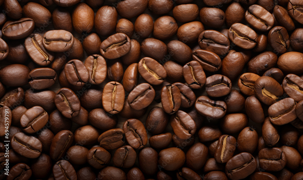 Top view coffee beans  