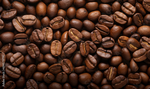 Top view coffee beans  