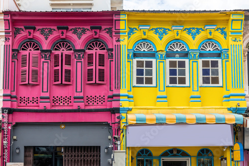 Colourful shophouses on Phang Nga Road photo
