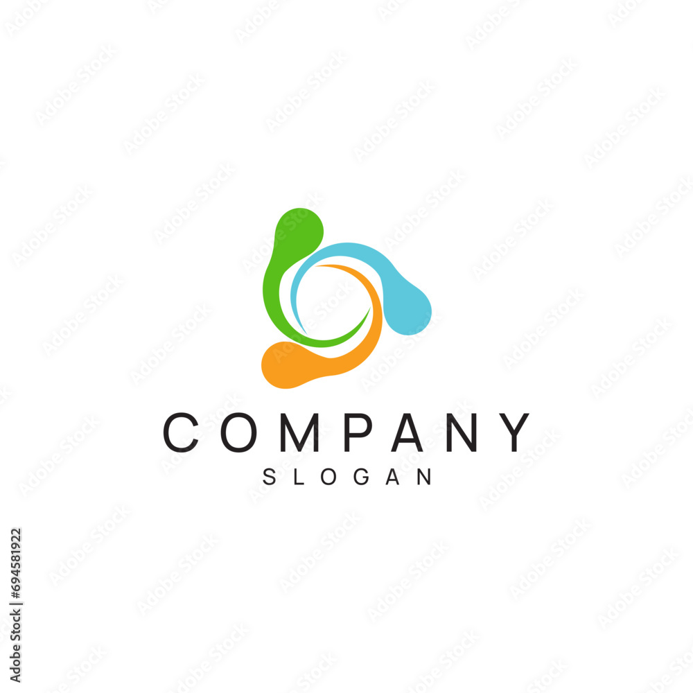 Spiral with colorful lines as dynamic abstract vector 
Business logo design or icon. Yin and Yang symbol.