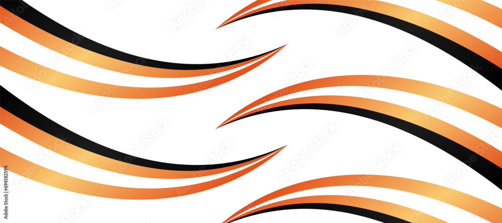 Obraz premium abstract claw orange gradient curve sports car livery template 