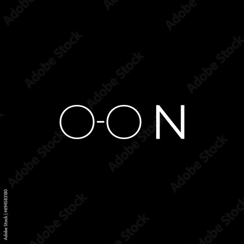 Letter  O O N eye glass concept typography minimalist logo design vector 