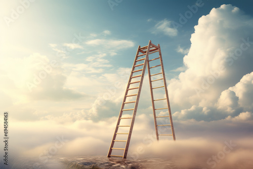 A visual metaphor of a ladder, representing the upward mobility and access to opportunities that social justice strives to provide. Generative Ai.