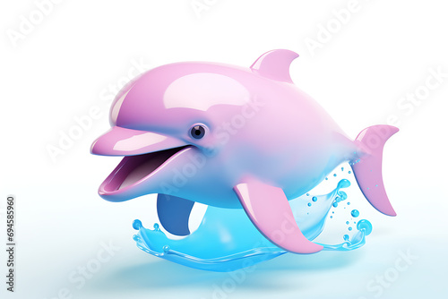 Joyful Dolphin in Soft Pop Style