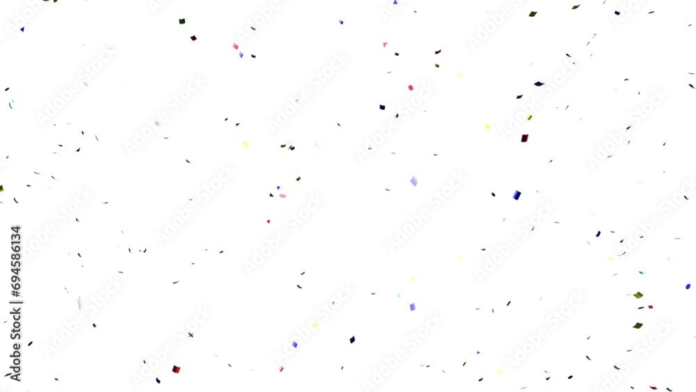 Confetti falling on a white screen