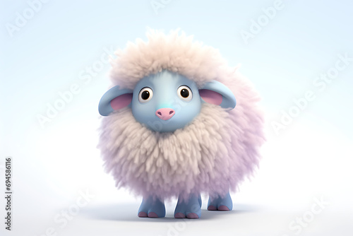 Whimsical Sheep in Soft Pop Style