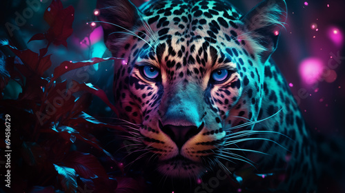 Mystical Leopard with a Colorful Aura
