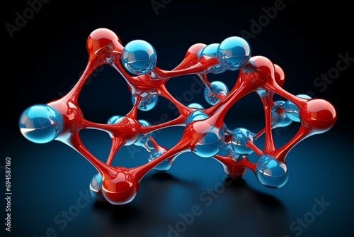 3D model of the Lysine molecule. Generative AI photo