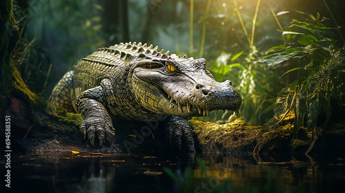 Big crocodile in the jungle