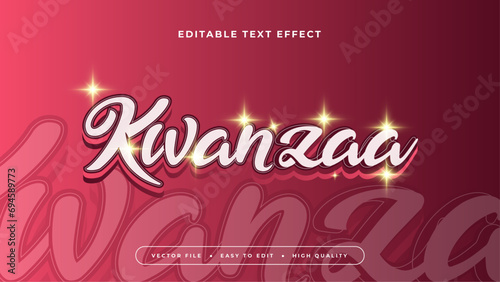 Red pink and white kwanzaa 3d editable text effect - font style