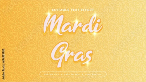 Orange yellow and white mardi gras 3d editable text effect - font style