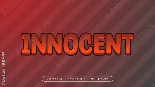 Red innocent 3d editable text effect - font style
