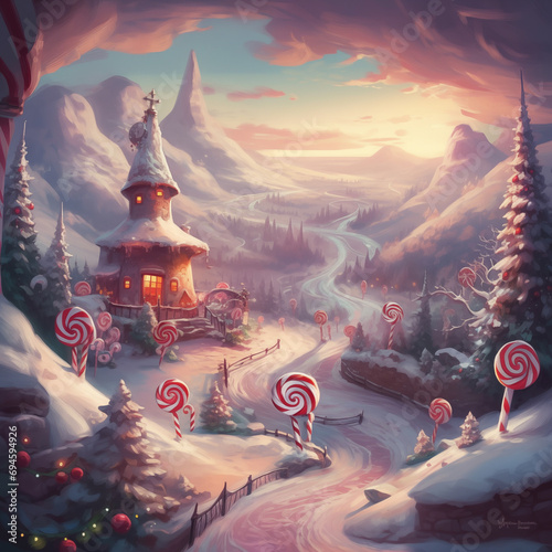 Christmas or Holiday Cartoon Candy Land 