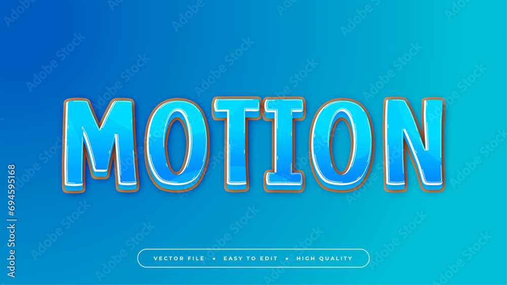 Blue white and orange motion 3d editable text effect - font style