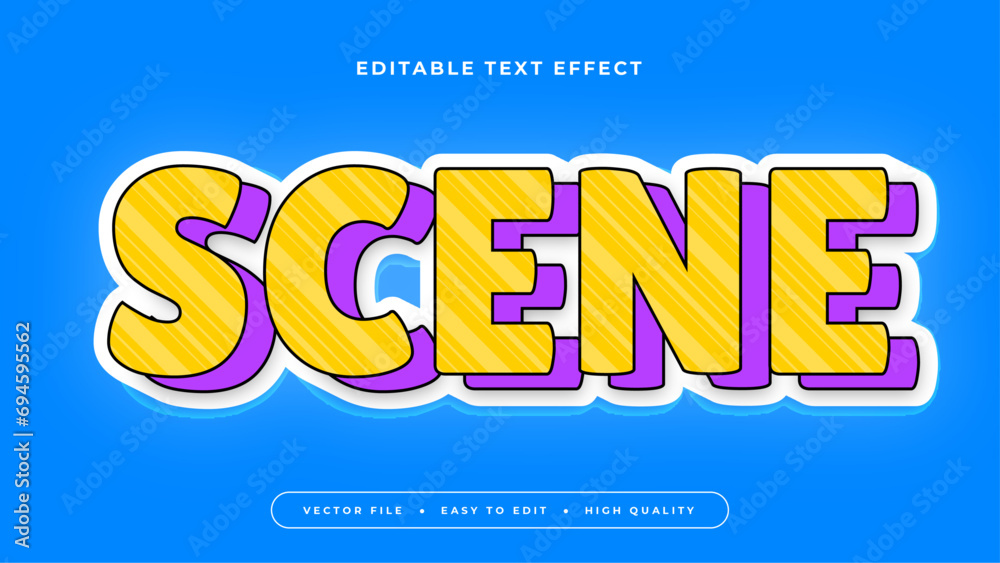 Colorful scene 3d editable text effect - font style