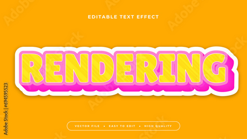 Colorful rendering 3d editable text effect - font style