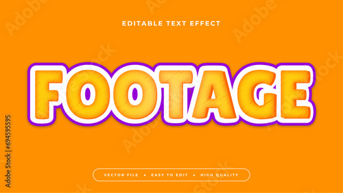 Orange purple and white footage 3d editable text effect - font style