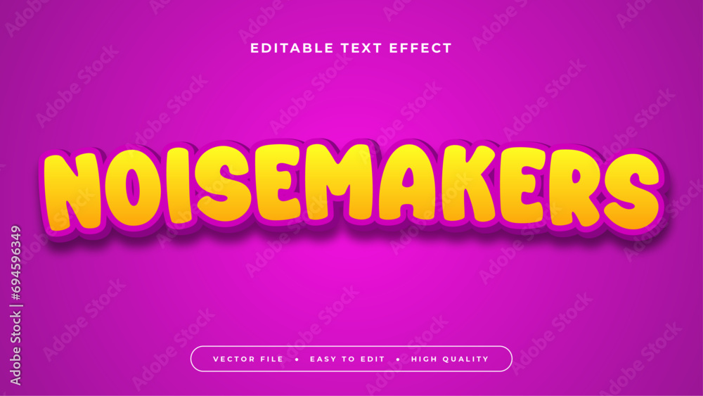 Yellow orange and purple violet noisemakers 3d editable text effect - font style Yellow orange and purple violet noisemakers 3d editable text effect - font style