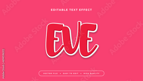 Pink white and red eve 3d editable text effect - font style