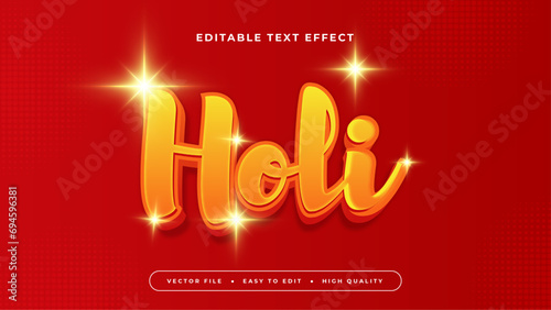 Red orange holi 3d editable text effect - font style