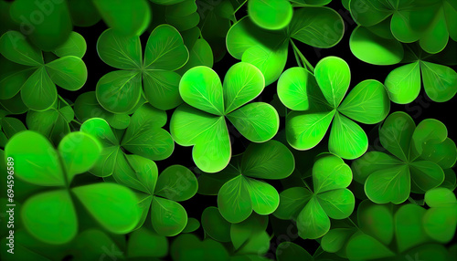 Clover background for St. Patrick Day. Ai render.