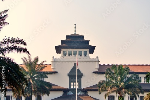 Gedung Sate, a historic building in the center of Bandung, Indonesia. photo