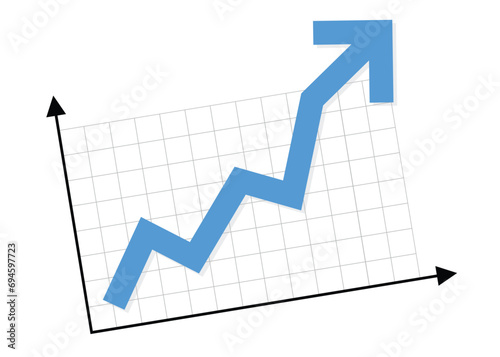 blue arrow going up past the top of the board represents business profit economic growth exceeded expectations