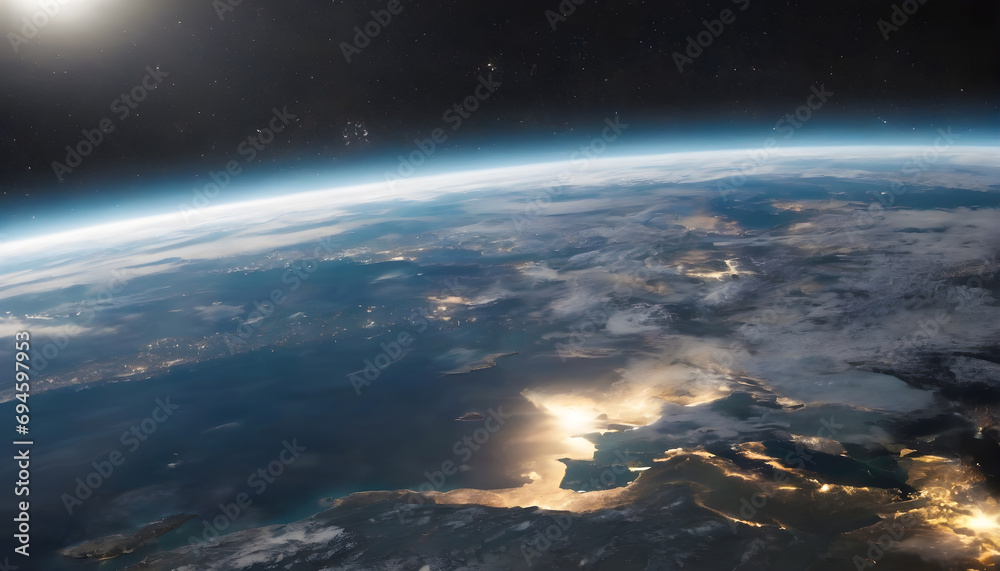 Obraz premium planets, stars and galaxies and milkeyway illustration wallpaper