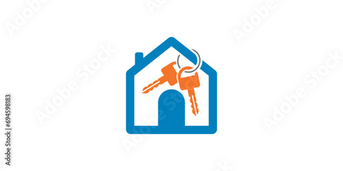 sale or rent out house icon design, key with house, new property, buy property, house sale and house rental design template