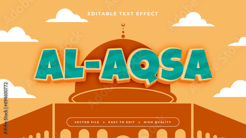 Green orange and white al-aqsa 3d editable text effect - font style