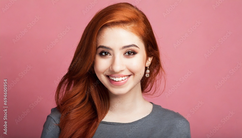Portrait of beautiful cheerful redhead girl Portrait of beautiful cheerful redhead girl