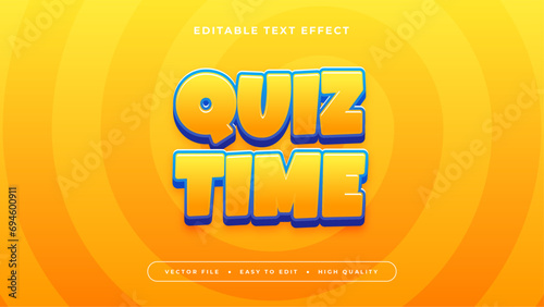 Colorful quiz time 3d editable text effect - font style