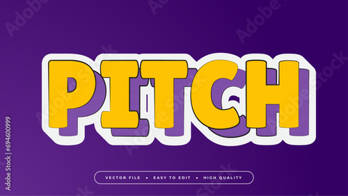 Colorful pitch 3d editable text effect - font style