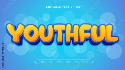 Orange blue youthful 3d editable text effect - font style