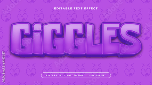 Purple giggles 3d editable text effect - font style