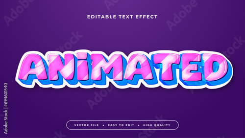 Colorful animated 3d editable text effect - font style photo