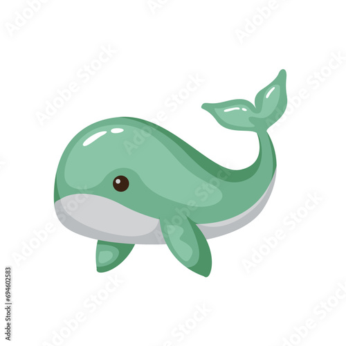 Whale icon design in cartoon style. Vector design