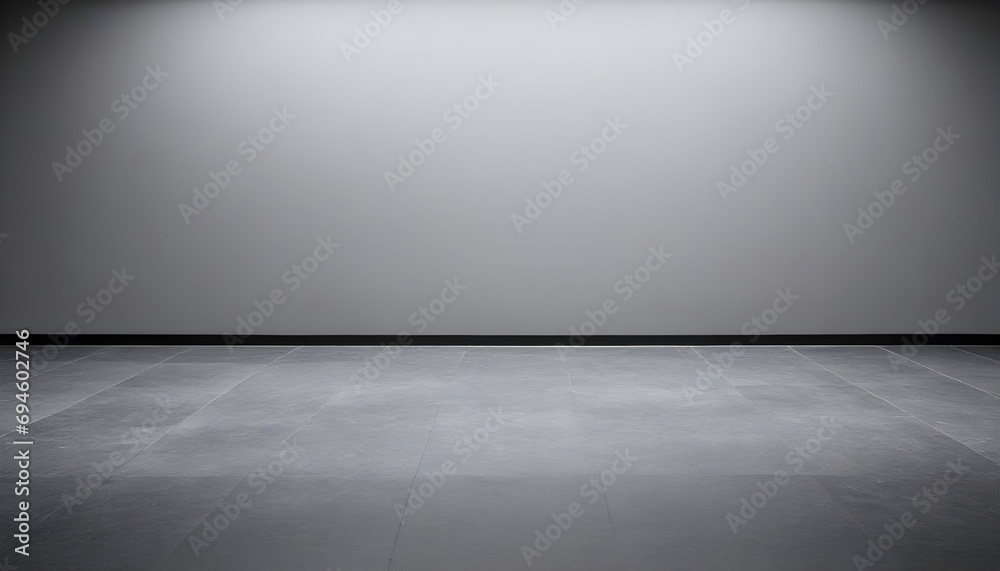 Minimalist grey background studio in lightroom and floor Minimalist grey background studio in lightroom and floor